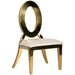 Chivari Kids Gold Frame Stainless Steel O Chair with White Vinyl Cushion COSSG-KID-AX-T