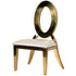 Chivari Kids Gold Frame Stainless Steel O Chair with White Vinyl Cushion COSSG-KID-AX-T