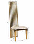 Chivari Kids Gold Frame High Back Stainless Steel Chair with White Vinyl Cushion CHBSSG-KID-AX-T