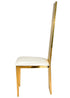 Chivari Gold Stainless Steel High Back Chair, Gold Frame, White Vinyl Seat CHBSSG-AX-T