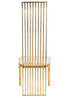 Chivari Gold Stainless Steel High Back Chair, Gold Frame, White Vinyl Seat CHBSSG-AX-T