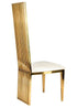 Chivari Gold Stainless Steel High Back Chair, Gold Frame, White Vinyl Seat CHBSSG-AX-T
