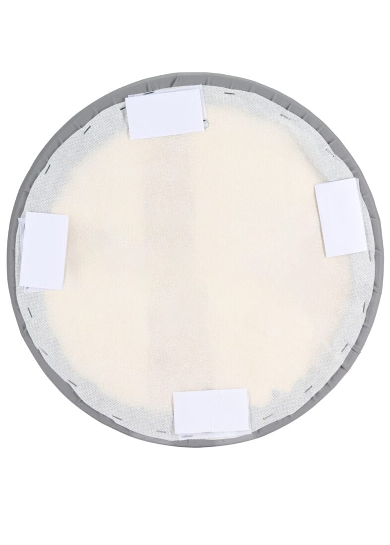 Chivari Cloudy Gray Round Vinyl Panel Back Cushion CUSH-PANVIN-RDGRY-ZG-T