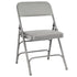Chivari Gray Metal Folding Chair with Gray Vinyl Cushion CFMVGR1-CX-T
