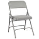 Chivari Gray Metal Folding Chair with Gray Vinyl Cushion CFMVGR1-CX-T