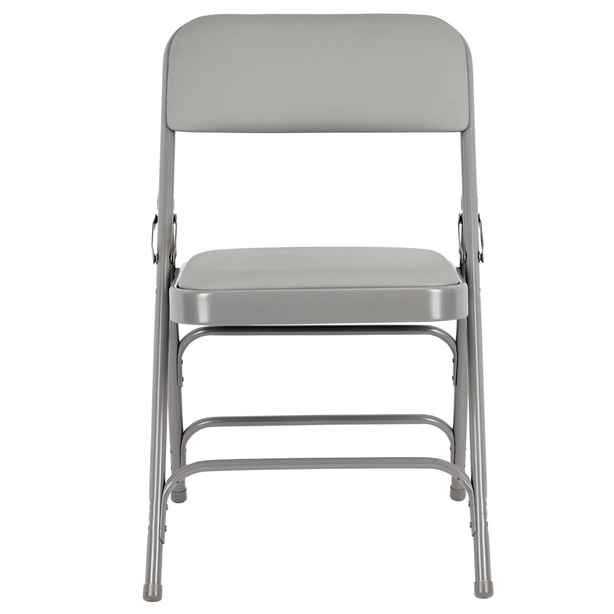Gray Metal Folding Chair with Gray Vinyl Cushion