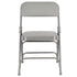 Chivari Gray Metal Folding Chair with Gray Vinyl Cushion CFMVGR1-CX-T