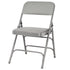 Chivari Gray Metal Folding Chair with Gray Vinyl Cushion CFMVGR1-CX-T