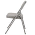 Chivari Gray Metal Folding Chair with Gray Vinyl Cushion CFMVGR1-CX-T