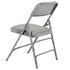 Chivari Gray Metal Folding Chair with Gray Vinyl Cushion CFMVGR1-CX-T