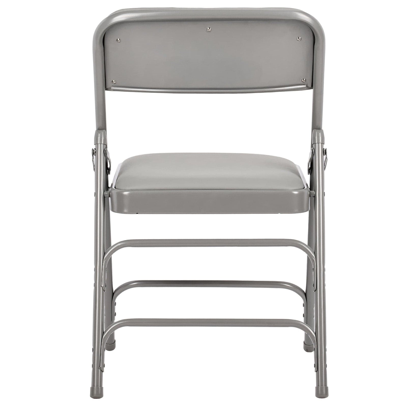 Chivari Gray Metal Folding Chair with Gray Vinyl Cushion CFMVGR1-CX-T