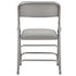 Chivari Gray Metal Folding Chair with Gray Vinyl Cushion CFMVGR1-CX-T
