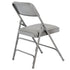 Chivari Gray Metal Folding Chair with Gray Vinyl Cushion CFMVGR1-CX-T