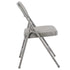 Chivari Gray Metal Folding Chair with Gray Vinyl Cushion CFMVGR1-CX-T