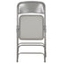 Chivari Gray Metal Folding Chair with Gray Vinyl Cushion CFMVGR1-CX-T