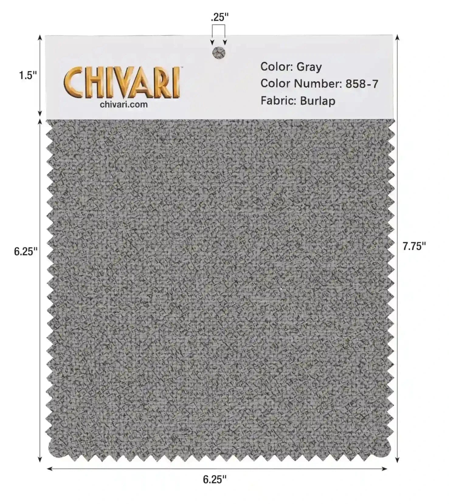 Chivari World’s Best Cushion Fabric Swatch – Gray SW-B-GR-A