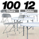 Chivari 100 Pack Gray Plastic Folding Chair and 12 60" (5 Foot) Round Plastic Folding Table CFPG-100PLS60-KT
