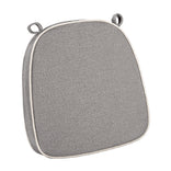 Gray with Ivory Piping 2.5" Thick Chair Cushion - World's Best Cushions, Clearance