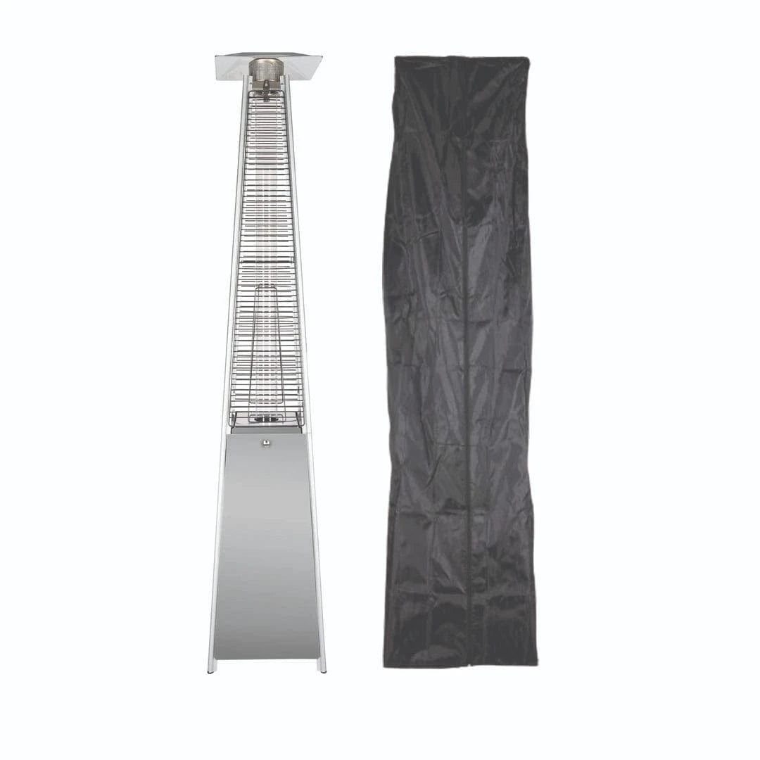 Chivari Gray Propane Pyramid Patio Heater 43000 BTU with Cover HEAT-PYR43KBTU-GRY
