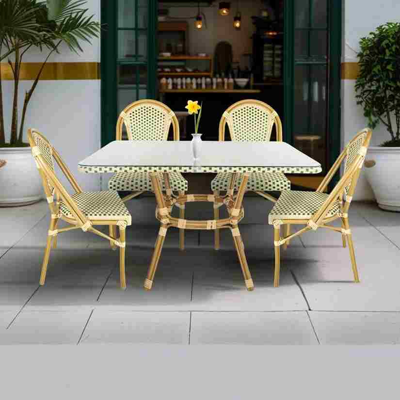 Toulouse Beige and Green French Bistro Set Includes 48