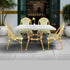 Toulouse Beige and Green French Bistro Set Includes 48" x 36" Table and 4 Chairs FBK-SQ-BG-W4-AX