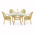 Toulouse Beige and Green French Bistro Set includes 48" x 36" Table and 4 Chairs with Arms FBK-SQ-BG-AW4-AX