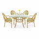 Toulouse Beige and Green French Bistro Set includes 48" x 36" Table and 4 Chairs with Arms FBK-SQ-BG-AW4-AX