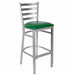 Chivari Ladder Back Bar Stool with Silver Frame and Green Vinyl Seat BLMSVGR-ZF-KT