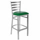 Chivari Ladder Back Bar Stool with Silver Frame and Green Vinyl Seat BLMSVGR-ZF-KT