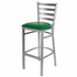 Chivari Ladder Back Bar Stool with Silver Frame and Green Vinyl Seat BLMSVGR-ZF-KT