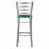 Chivari Ladder Back Bar Stool with Silver Frame and Green Vinyl Seat BLMSVGR-ZF-KT