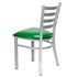 Chivari Ladder Back Restaurant Chair with Silver Frame and Green Vinyl Seat CLMSVGR-ZF-KT