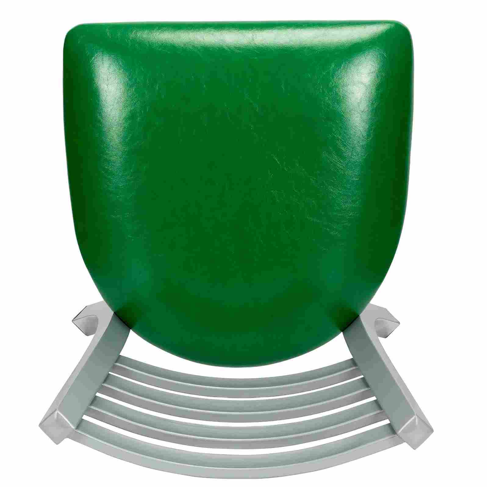 Chivari Ladder Back Restaurant Chair with Silver Frame and Green Vinyl Seat CLMSVGR-ZF-KT