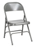 Chivari 48 Gray Metal Folding Chairs + 6 Heavy Duty Plastic 72x30 Banquet Tables + Hybrid Folding Chair and Banquet Table Cart CFMGR-48-6RT-KT