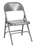 Chivari 48 Gray Metal Folding Chairs + 6 Heavy Duty Plastic 72x30 Banquet Tables + Hybrid Folding Chair and Banquet Table Cart CFMGR-48-6RT-KT