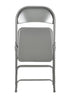 Chivari 48 Gray Metal Folding Chairs + 6 Heavy Duty Plastic 72x30 Banquet Tables + Hybrid Folding Chair and Banquet Table Cart CFMGR-48-6RT-KT