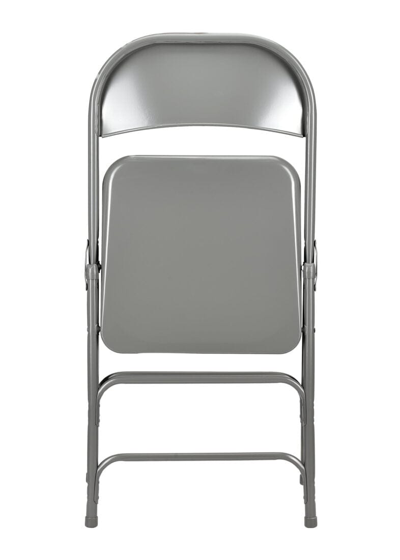 Chivari 48 Gray Metal Folding Chairs + 6 Heavy Duty Plastic 72x30 Banquet Tables + Hybrid Folding Chair and Banquet Table Cart CFMGR-48-6RT-KT