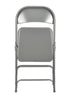 Chivari 48 Gray Metal Folding Chairs + 6 Heavy Duty Plastic 72x30 Banquet Tables + Hybrid Folding Chair and Banquet Table Cart CFMGR-48-6RT-KT