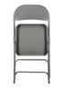 Chivari 48 Gray Metal Folding Chairs + 6 Heavy Duty Plastic 72x30 Banquet Tables + Hybrid Folding Chair and Banquet Table Cart CFMGR-48-6RT-KT