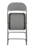 Chivari 48 Gray Metal Folding Chairs + 6 Heavy Duty Plastic 72x30 Banquet Tables + Hybrid Folding Chair and Banquet Table Cart CFMGR-48-6RT-KT