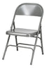Chivari 48 Gray Metal Folding Chairs + 6 Heavy Duty Plastic 72x30 Banquet Tables + Hybrid Folding Chair and Banquet Table Cart CFMGR-48-6RT-KT