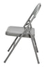 Chivari 48 Gray Metal Folding Chairs + 6 Heavy Duty Plastic 72x30 Banquet Tables + Hybrid Folding Chair and Banquet Table Cart CFMGR-48-6RT-KT