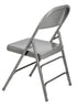 Chivari 48 Gray Metal Folding Chairs + 6 Heavy Duty Plastic 72x30 Banquet Tables + Hybrid Folding Chair and Banquet Table Cart CFMGR-48-6RT-KT
