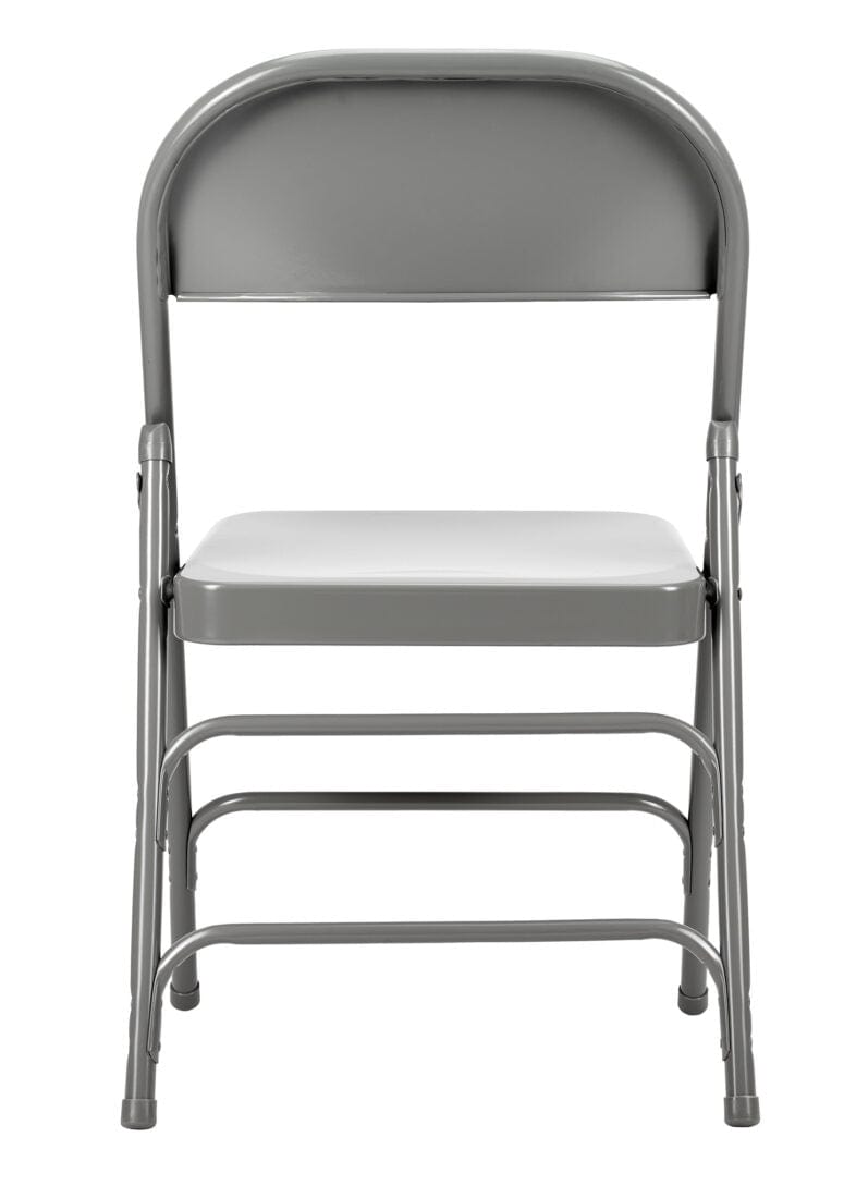 Chivari 48 Gray Metal Folding Chairs + 6 Heavy Duty Plastic 72x30 Banquet Tables + Hybrid Folding Chair and Banquet Table Cart CFMGR-48-6RT-KT