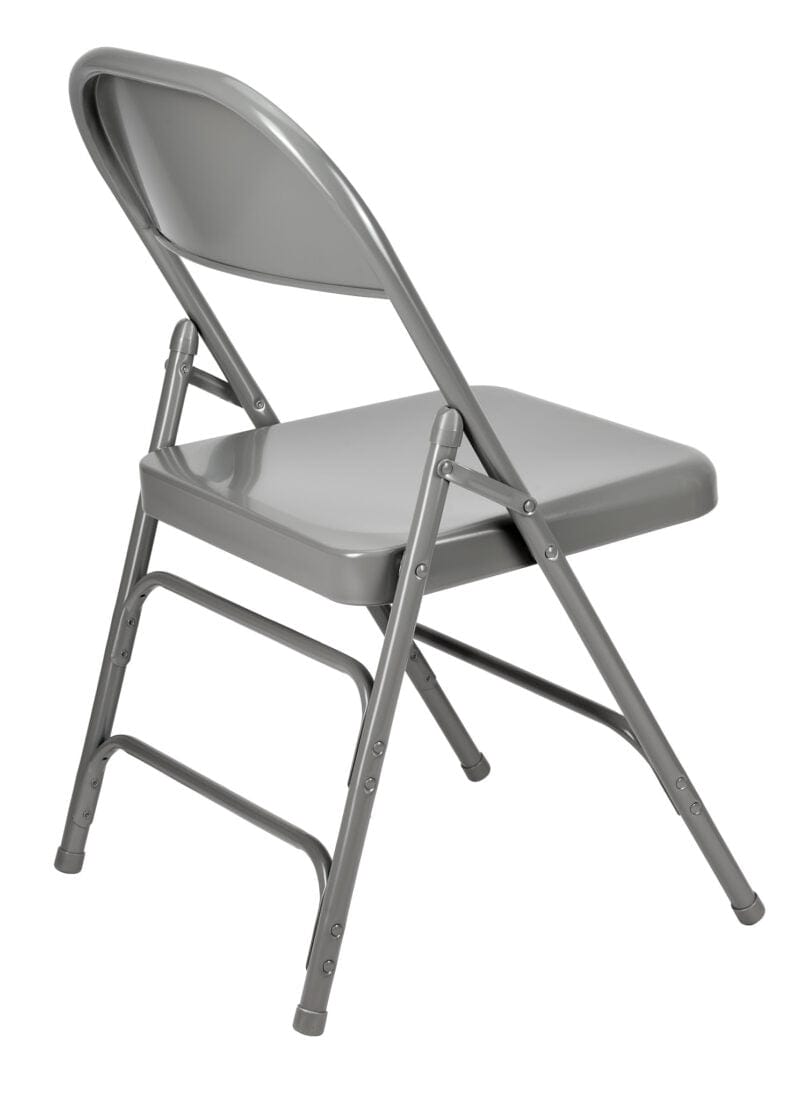 Chivari 48 Gray Metal Folding Chairs + 6 Heavy Duty Plastic 72x30 Banquet Tables + Hybrid Folding Chair and Banquet Table Cart CFMGR-48-6RT-KT
