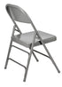 Chivari 100 Gray Metal Folding Chairs + 12 Plastic Round Table Kit CFMGR-100-12RD-KT