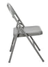 Chivari 48 Gray Metal Folding Chairs + 6 Heavy Duty Plastic 72x30 Banquet Tables + Hybrid Folding Chair and Banquet Table Cart CFMGR-48-6RT-KT