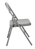 Chivari 48 Gray Metal Folding Chairs + 6 Heavy Duty Plastic 72x30 Banquet Tables + Hybrid Folding Chair and Banquet Table Cart CFMGR-48-6RT-KT