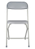 Chivari 100 Pack Gray Plastic Folding Chair and Cart Bundle with Strap CFPG-100GCRTS-KT