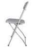 Chivari 100 Pack Gray Plastic Folding Chair and Cart Bundle with Strap CFPG-100GCRTS-KT